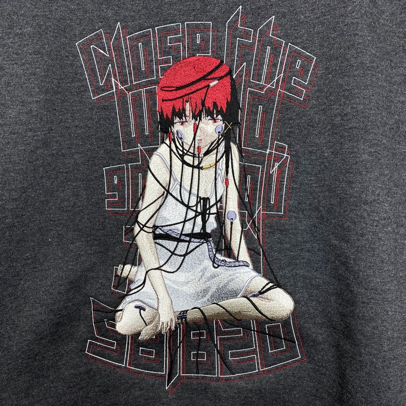serial experiments lain × messa刺繍ジップパーカー serial experiments lain × messa 】Wired Maiden