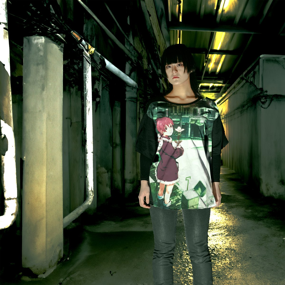 TEXHNOLYZE × messa】蘭ビッグTシャツ-BLACK- | messa store