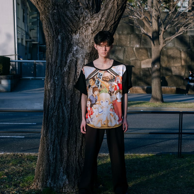NieA_7 × messa】荏の花HOMIESビッグTシャツ-BLACK- | messa