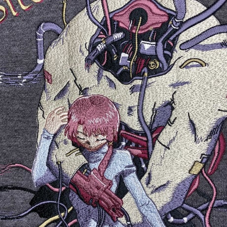 【serial experiments lain × messa 】DC1051 刺繍ジップパーカー -SUMI-