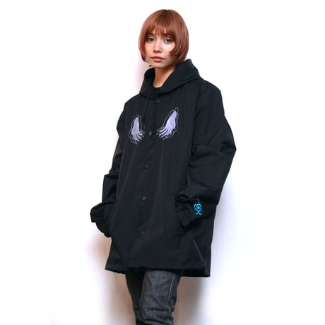 【serial experiments lain ×  messa store】serial experiments lain 刺繍フーデッドジャケット-BLACK-