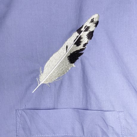 【灰羽連盟 × messa】灰羽刺繍ルーズフィットシャツ-SAXE BLUE-