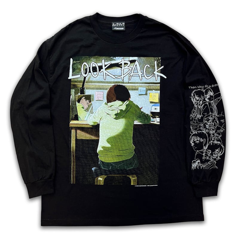 ルックバック messa】Keep drawing ロングスリーブ T シャツ -BLACK