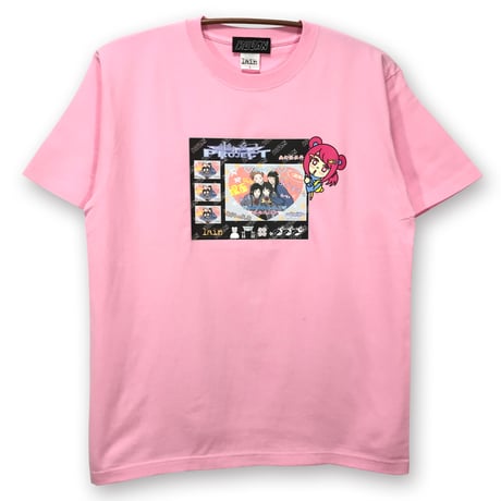 【serial experiments lain × KUDAN】プリントメモリーズTシャツ-PINK-