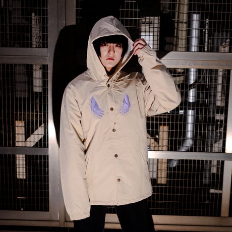 【serial experiments lain ×  messa store】serial experiments lain 刺繍フーデッドジャケット-BEIGE-