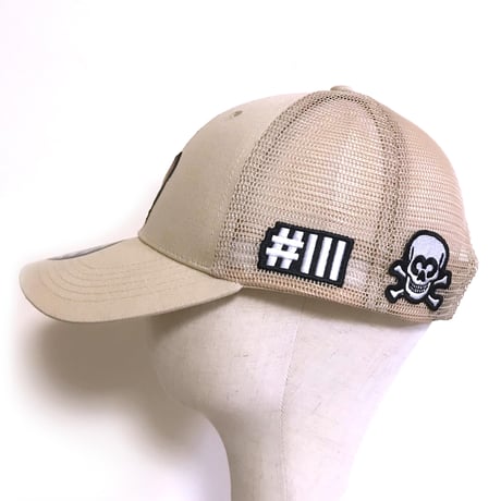【serial experiments lain × NUMBER 3】LAINクマアイコン 刺繍メッシュキャップ -BEIGE-