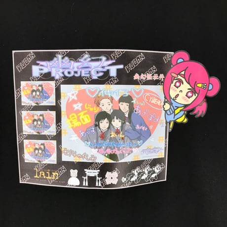 【serial experiments lain × KUDAN】プリントメモリーズTシャツ-BLACK-