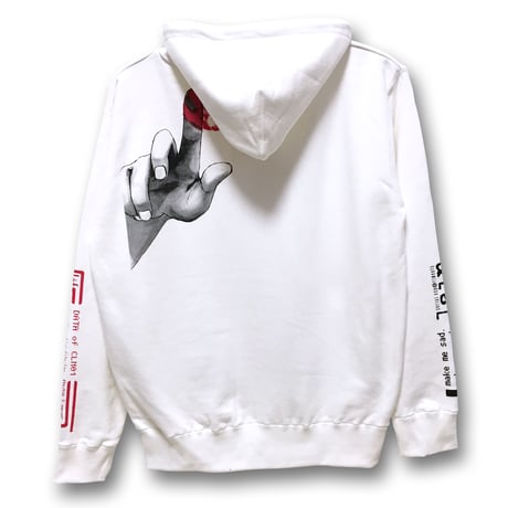 【serial experiments lain × messa】Blood Trail プルオーバーパーカー -WHITE-