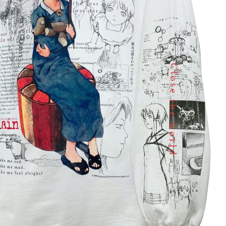 【serial experiments lain × messa】She Knows... ロングスリーブTシャツ -WHITE-