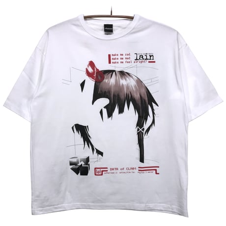 【serial experiments lain × messa store】Blood Trail ビックシルエットTシャツ-WHITE-