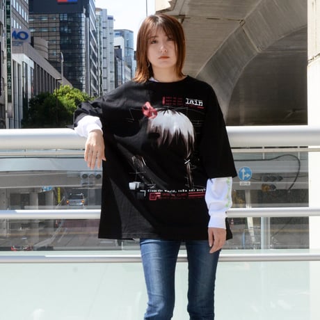 【serial experiments lain × messa】Blood Trail ビックシルエットTシャツ-BLACK-