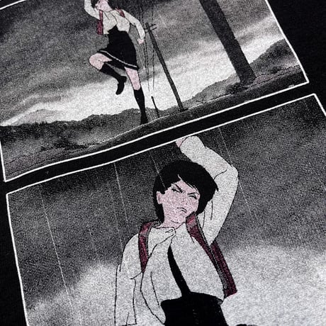 【ルックバック messa】Keep drawing ロングスリーブ T シャツ -BLACK-