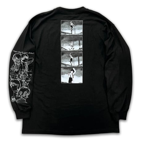 【ルックバック messa】Keep drawing ロングスリーブ T シャツ -BLACK-