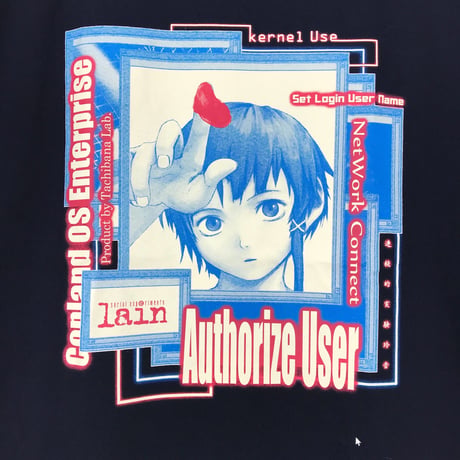 【serial experiments lain × otooto22】window Tシャツ-BLACK-