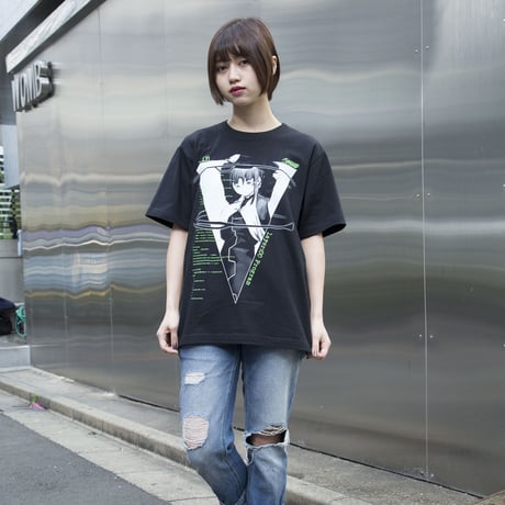 【serial experiments lain × messa】ペルソナ Tシャツ-BLACK-
