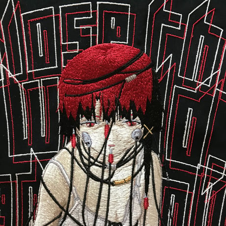 【serial experiments lain × messa store】serial experimens lain 刺繍シルキーオープンカラーシャツ-BLACK-