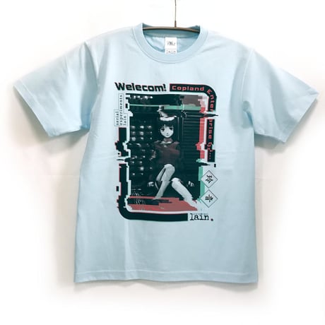 【serial experiments lain × otooto22】welecom! Tシャツ-LIGHT BLUE-