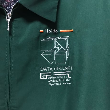 【serial experiments lain × messa store】DC1051 刺繍スーベニアジャケット -BRITISH GREEN-