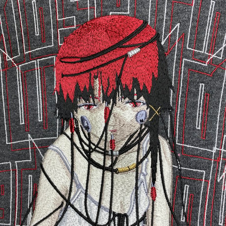【serial experiments lain × messa 】Wired Maiden 刺繍ジップパーカー -SUMI-