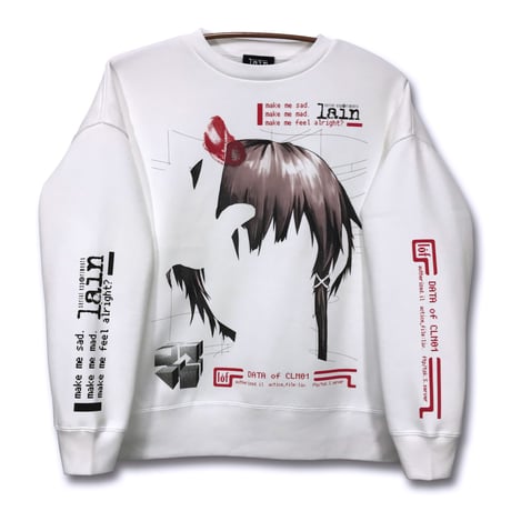 【serial experiments lain × messa store】Blood Trail ビックシルエットスウェットシャツ-WHITE-