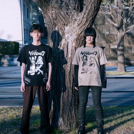 【NieA_7 × messa】母船遠望Tシャツ-BLACK-