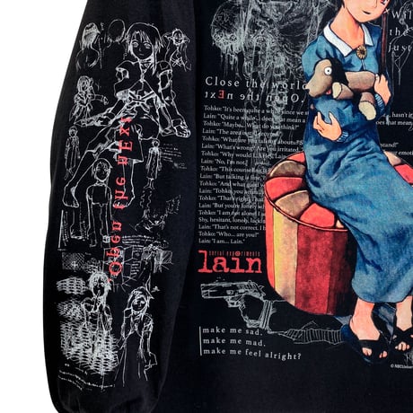 【serial experiments lain × messa】She Knows... ロングスリーブTシャツ -BLACK-