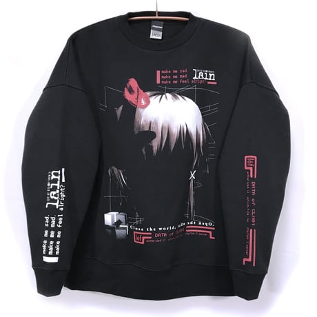 【serial experiments lain × messa store】Blood Trail ビックシルエットスウェットシャツ-BLACK-