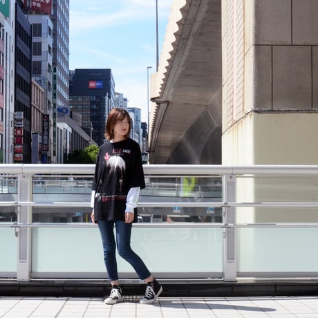 【serial experiments lain × messa】Blood Trail ビックシルエットTシャツ-BLACK-