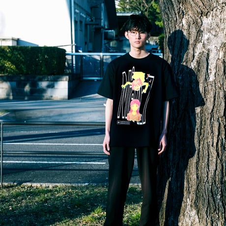 【NieA_7 × terasolar】ニア＆まゆ子シャツ-BLACK-