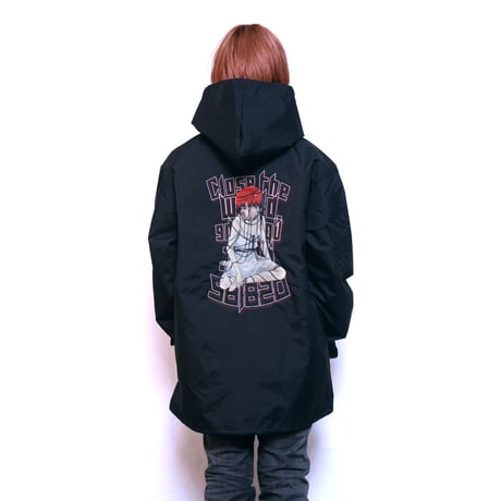 【serial experiments lain ×  messa store】serial experiments lain 刺繍フーデッドジャケット-BLACK-