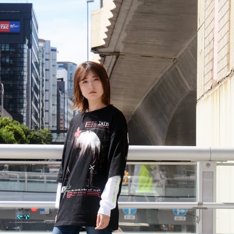 【serial experiments lain × messa】Blood Trail ビックシルエットTシャツ-BLACK-