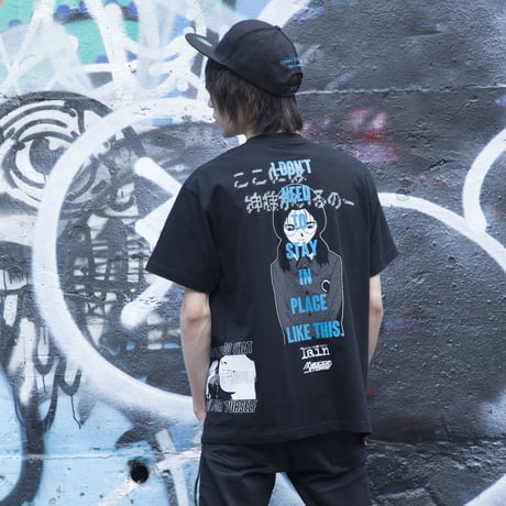 【serial experiments lain × messa store】 四方田千砂 Tシャツ-BLACK-