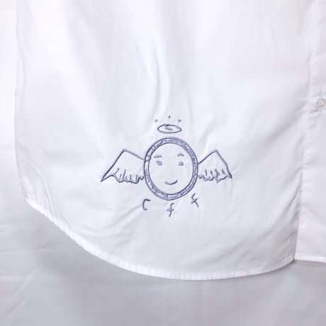 【灰羽連盟 × messa】灰羽刺繍ルーズフィットシャツ-WHITE-