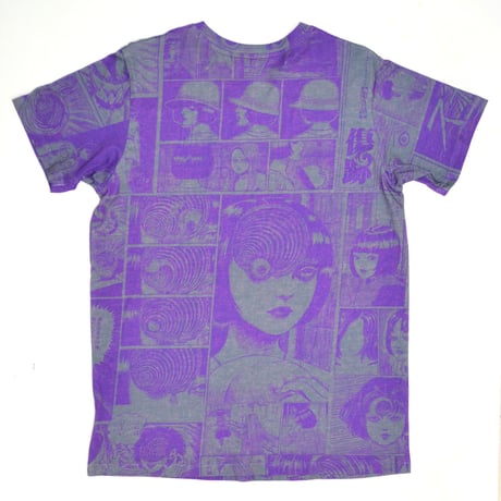 あざみ総柄Tシャツ-PURPLE×GRAY