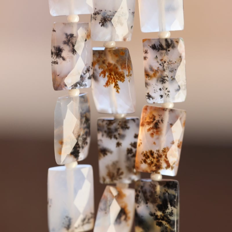 デンドリティックアゲート　１連　ペア デンドリティッククォーツ・デンドリティックアゲート - 通販