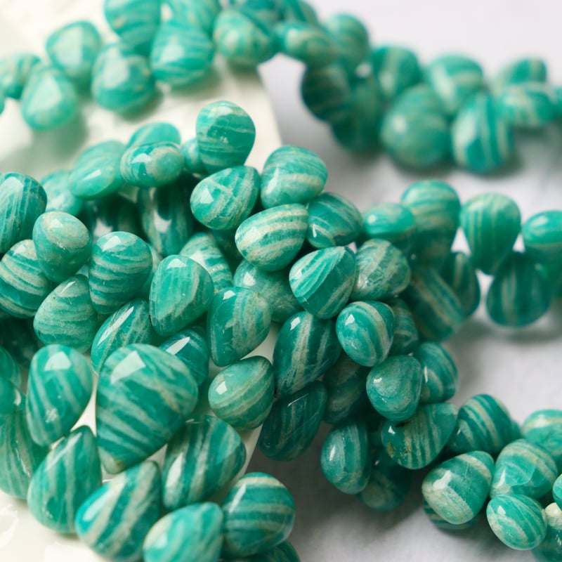 ☆特選一連☆激安☆希望の石【濃い青緑色♢ロシア産アマゾナイト