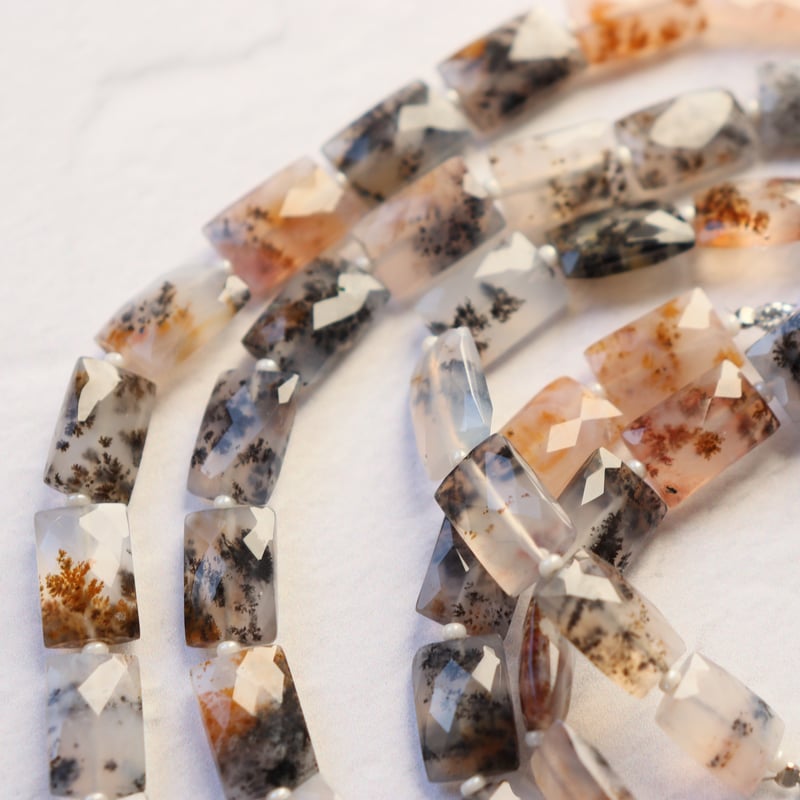 デンドリティックアゲート　１連　ペア デンドリティッククォーツ・デンドリティックアゲート - 通販