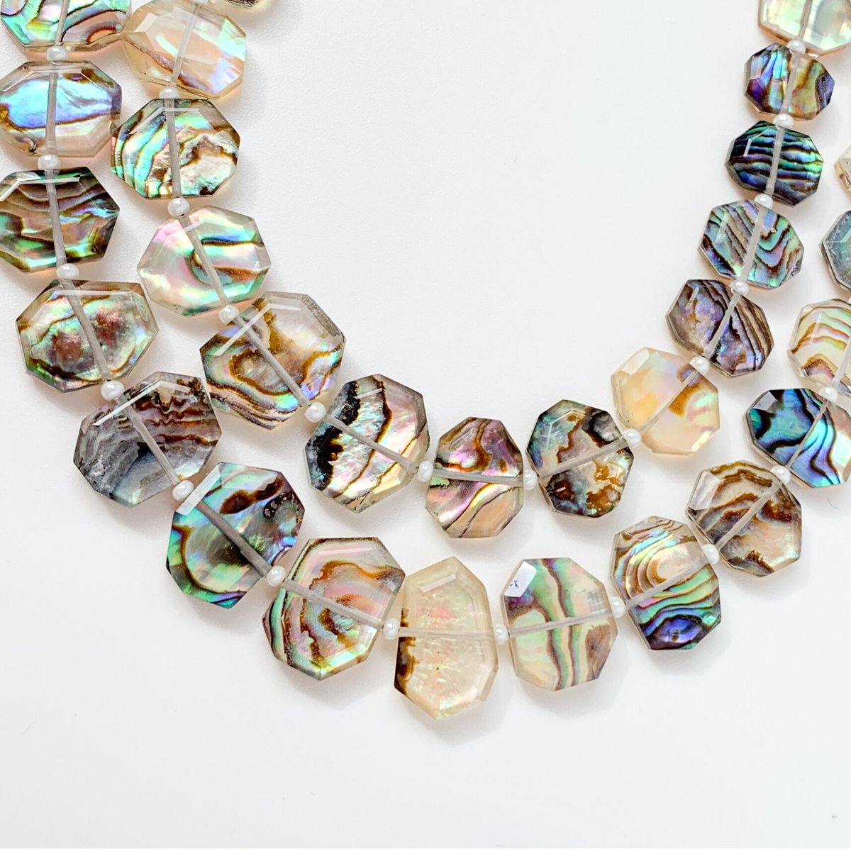 専用＊14kgf/アバロンシェル×クリスタルとブラウントパーズのトロピカルな植物 B-185 アバロンシェル×クリスタル トリプレット | EREN