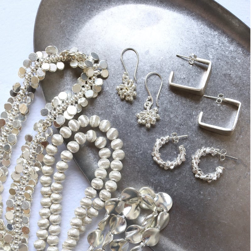 KA-061 カレンシルバー スクエアピアス | EREN gemstonesエレンジェム