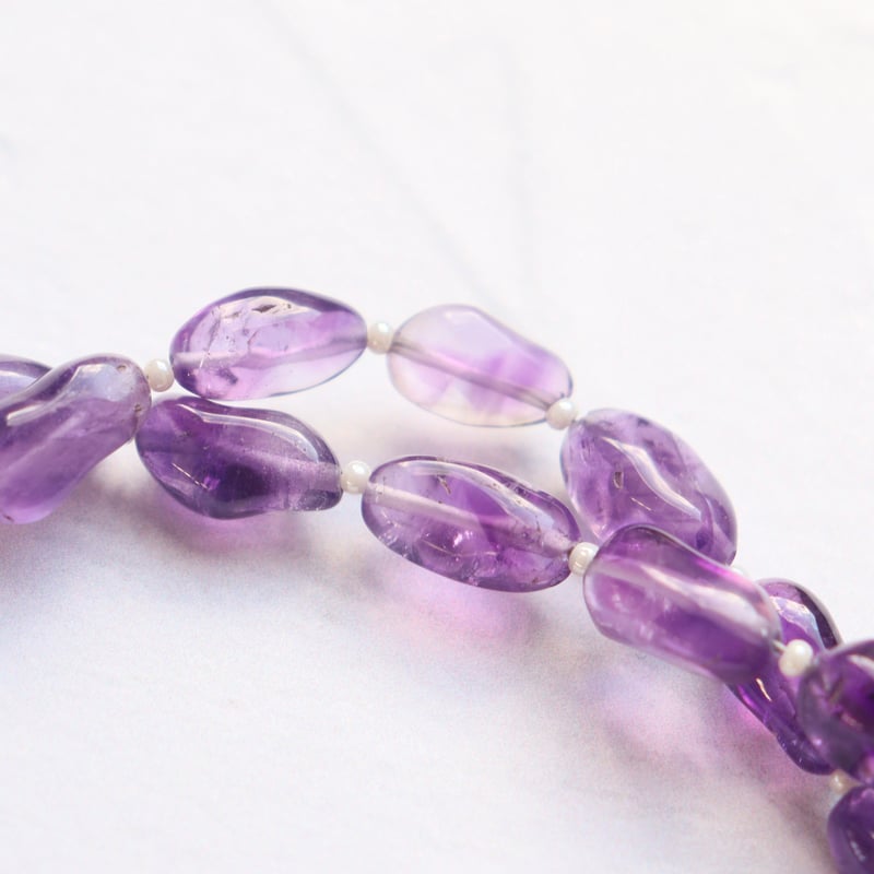 B-943 バイカラーアメジスト タンブルナゲット半連 | EREN gemstones