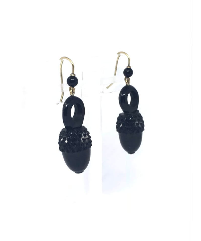 Whitby Jet acorn earrings | ANNIE'S ANTIQUES