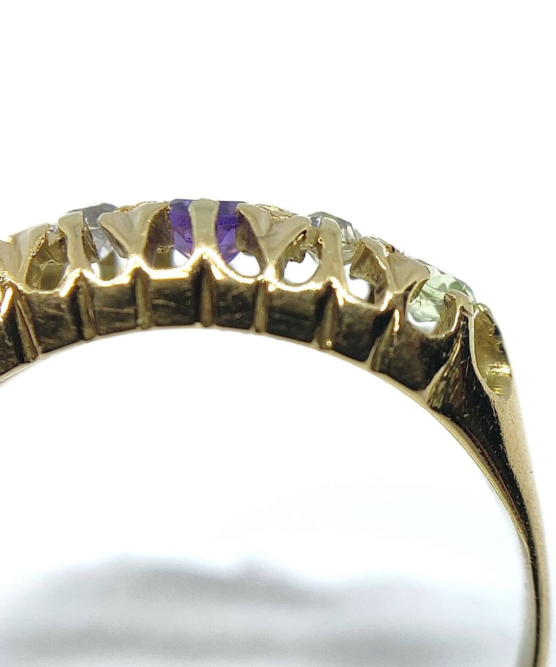 Amethyst Peridot Diamond - Suffregettes ring |