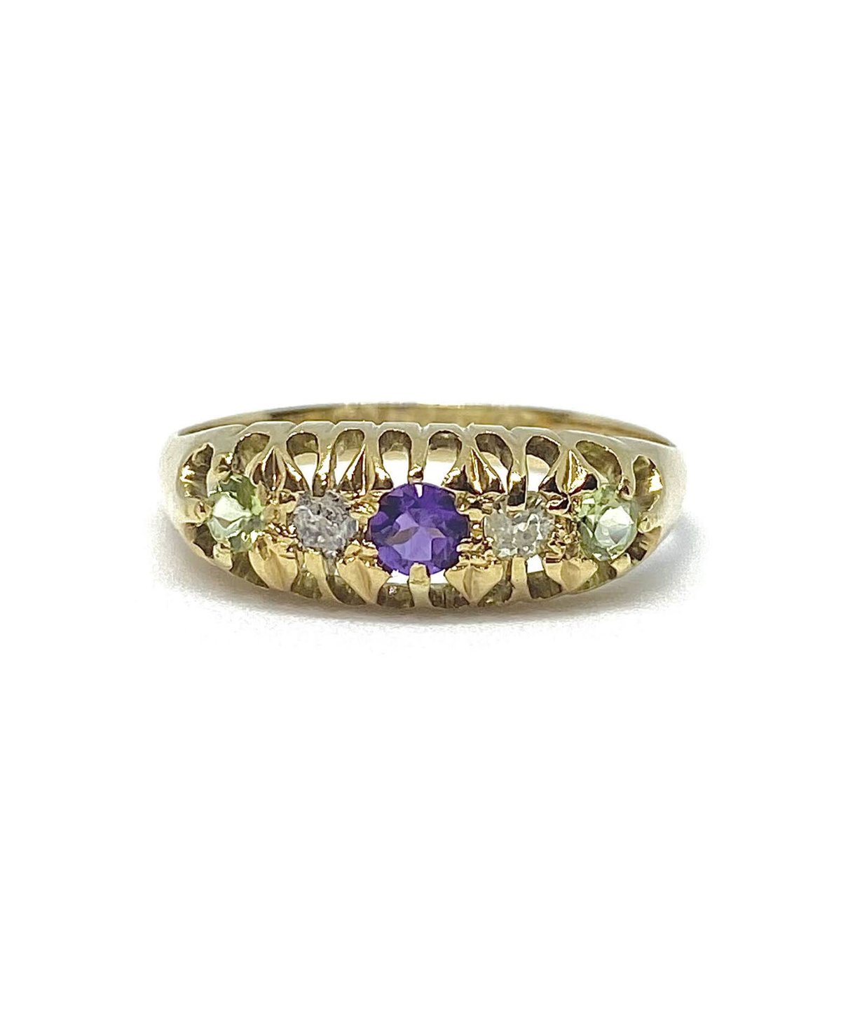Amethyst Peridot Diamond - Suffregettes ring |