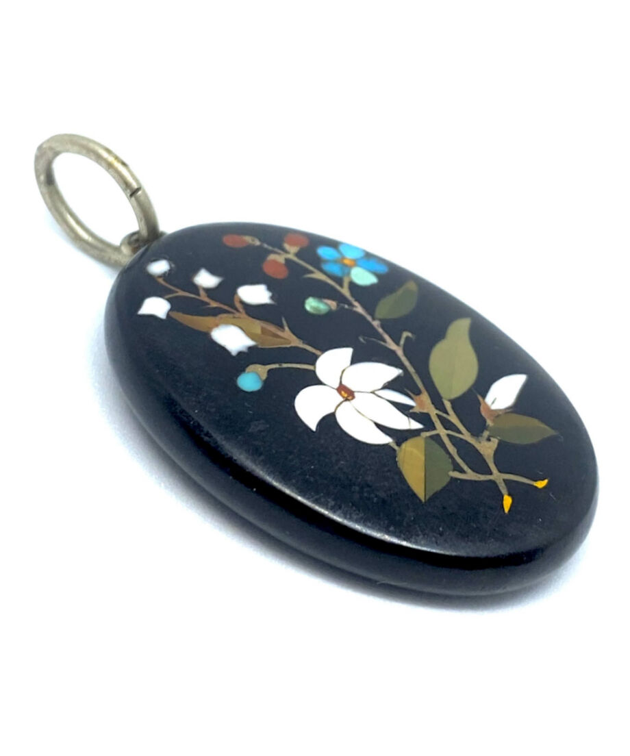 Pietra Dura フローレンスモザイクブローチ インレイアンティーク800 f55e83ffd2910f6a4d20f141ce6153