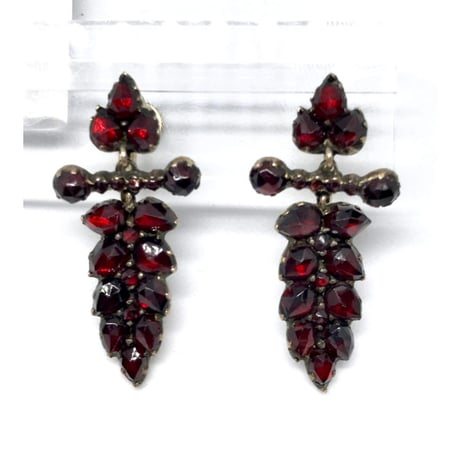 Bohemian garnet grape earrings