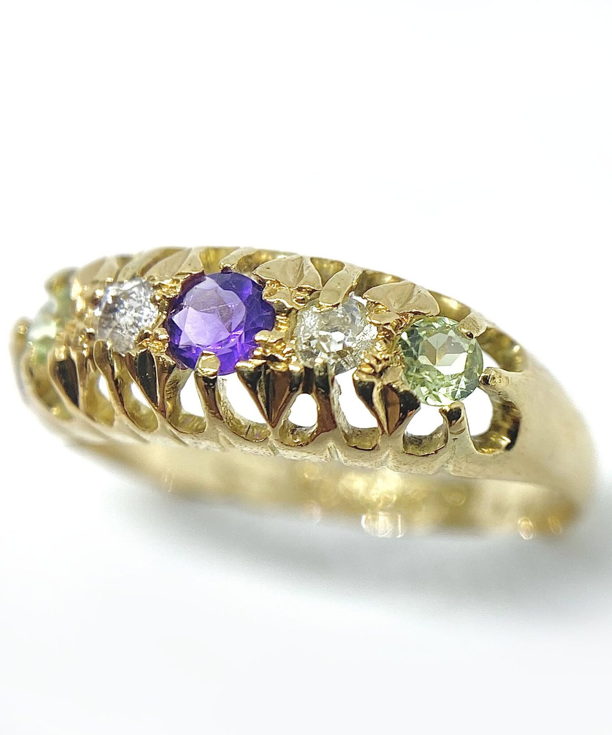 Amethyst Peridot Diamond - Suffregettes ring |