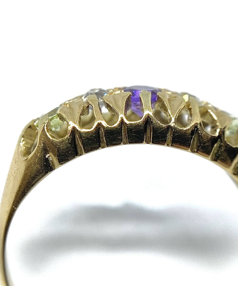 Amethyst Peridot Diamond - Suffregettes ring |