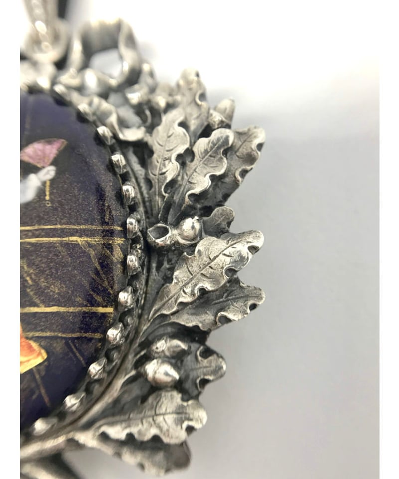 Limoges enamel silver pendant | ANNIE'S ANTIQUES