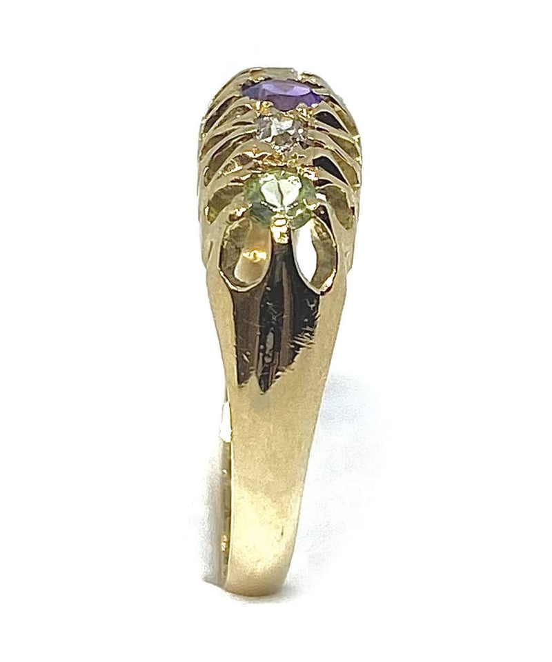 Amethyst Peridot Diamond - Suffregettes ring |