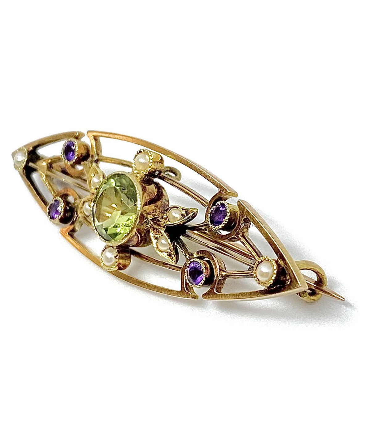 Peridot Amethyst brooch | ANNIE